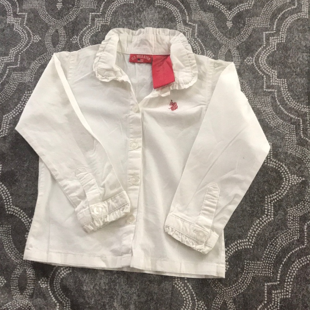 White  U.S. Pollo Assn. long sleeve dress shirt